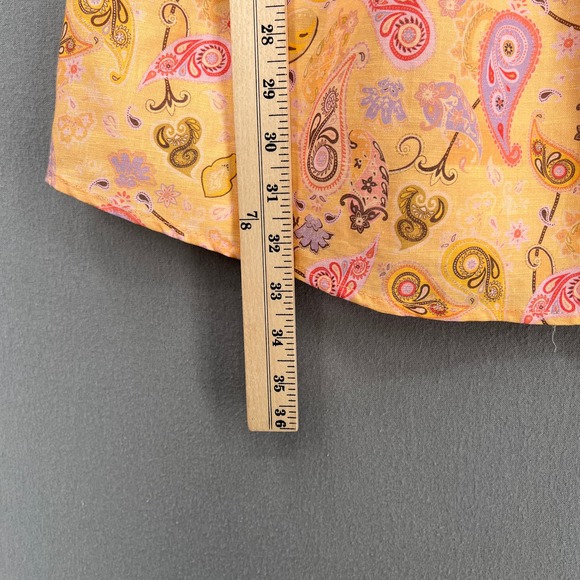 CHARLIE HOLIDAY Marley Mini Dress Womens 6 Orange Paisley Short Sleeve Linen NEW - Picture 15 of 16